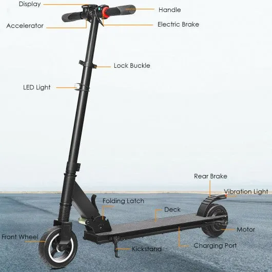250W Portable Folding Electric Kick Scooter Brushless Motor 6" Tire