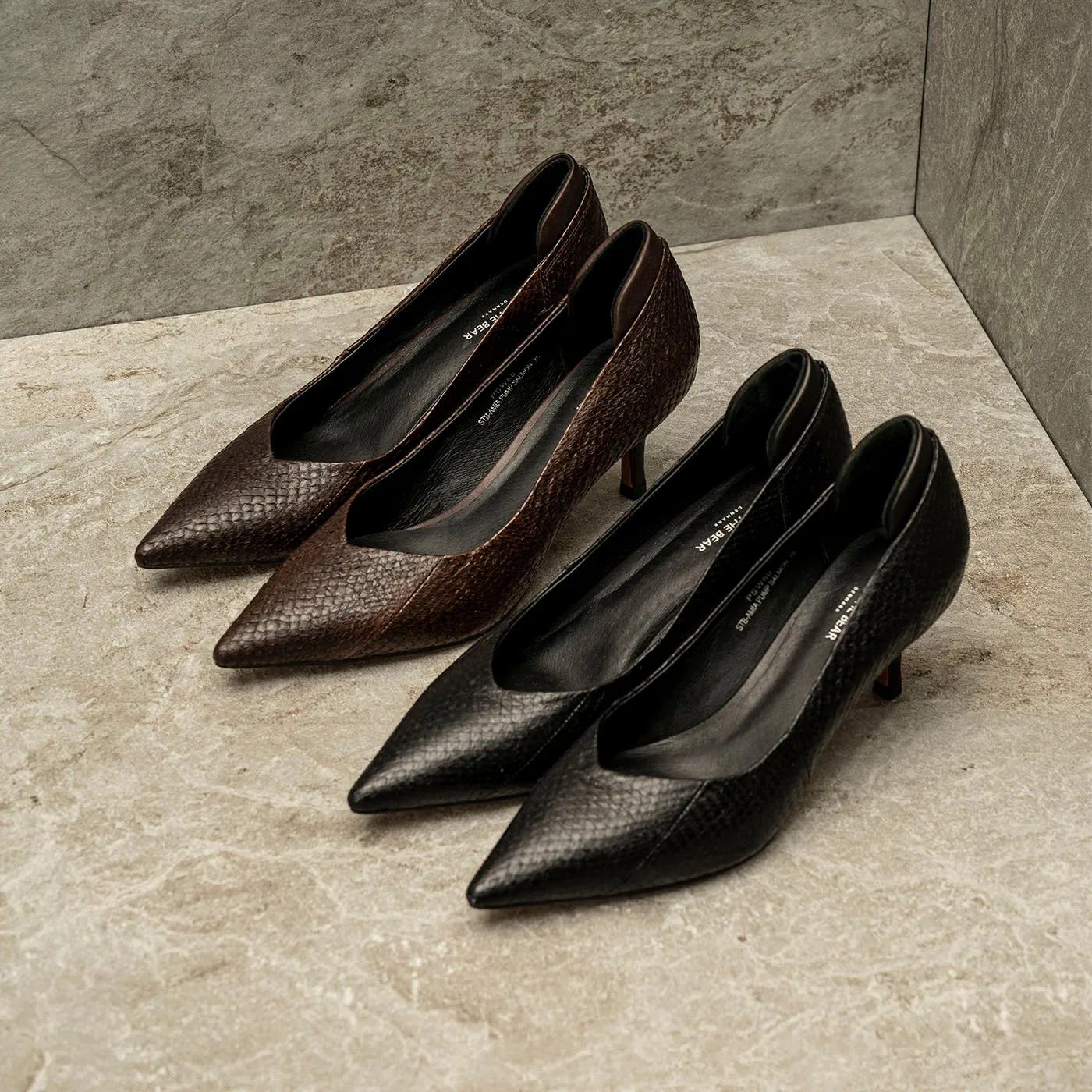 Amia pump fishleather - DARK BROWN