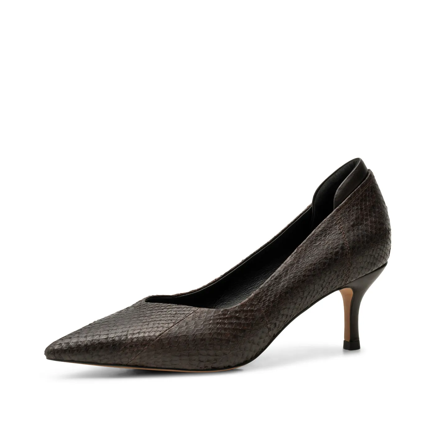 Amia pump fishleather - DARK BROWN