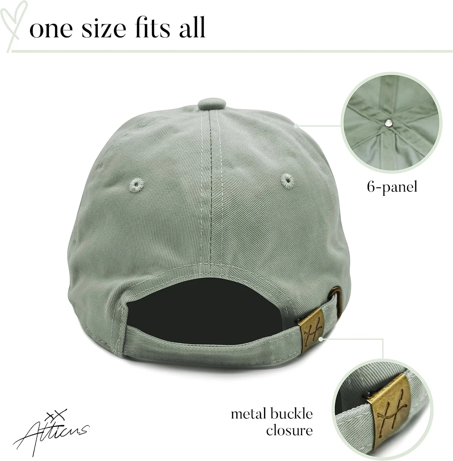 Atticus Poetry Hat, Embroidered Brushed Cotton Women??s Baseball Hat Unisex Fit, Adjustable One Size