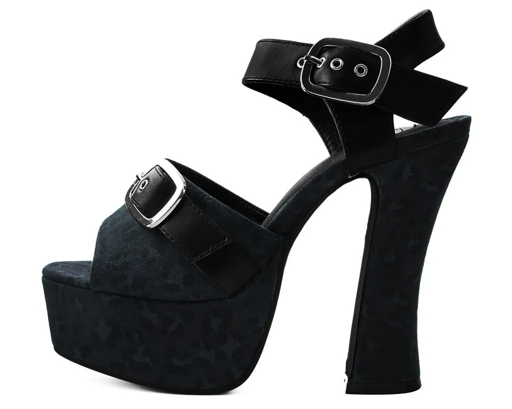 Black & Grey Leopard Spice Platform Heel