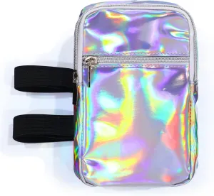 Carnival Leg Bag Holographic Thigh Bag with Adjustable Strap Leg Pouch Harness Women Summer Travel Hiking Pack(Silver,Leg Bag)
