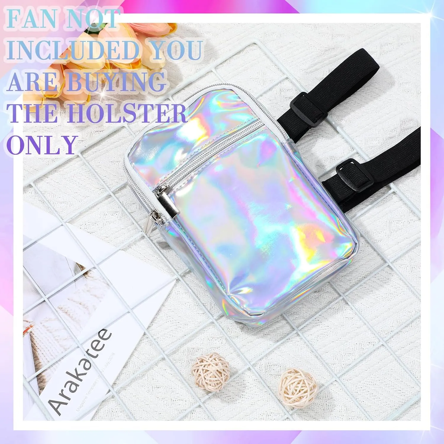 Carnival Leg Bag Holographic Thigh Bag with Adjustable Strap Leg Pouch Harness Women Summer Travel Hiking Pack(Silver,Leg Bag)