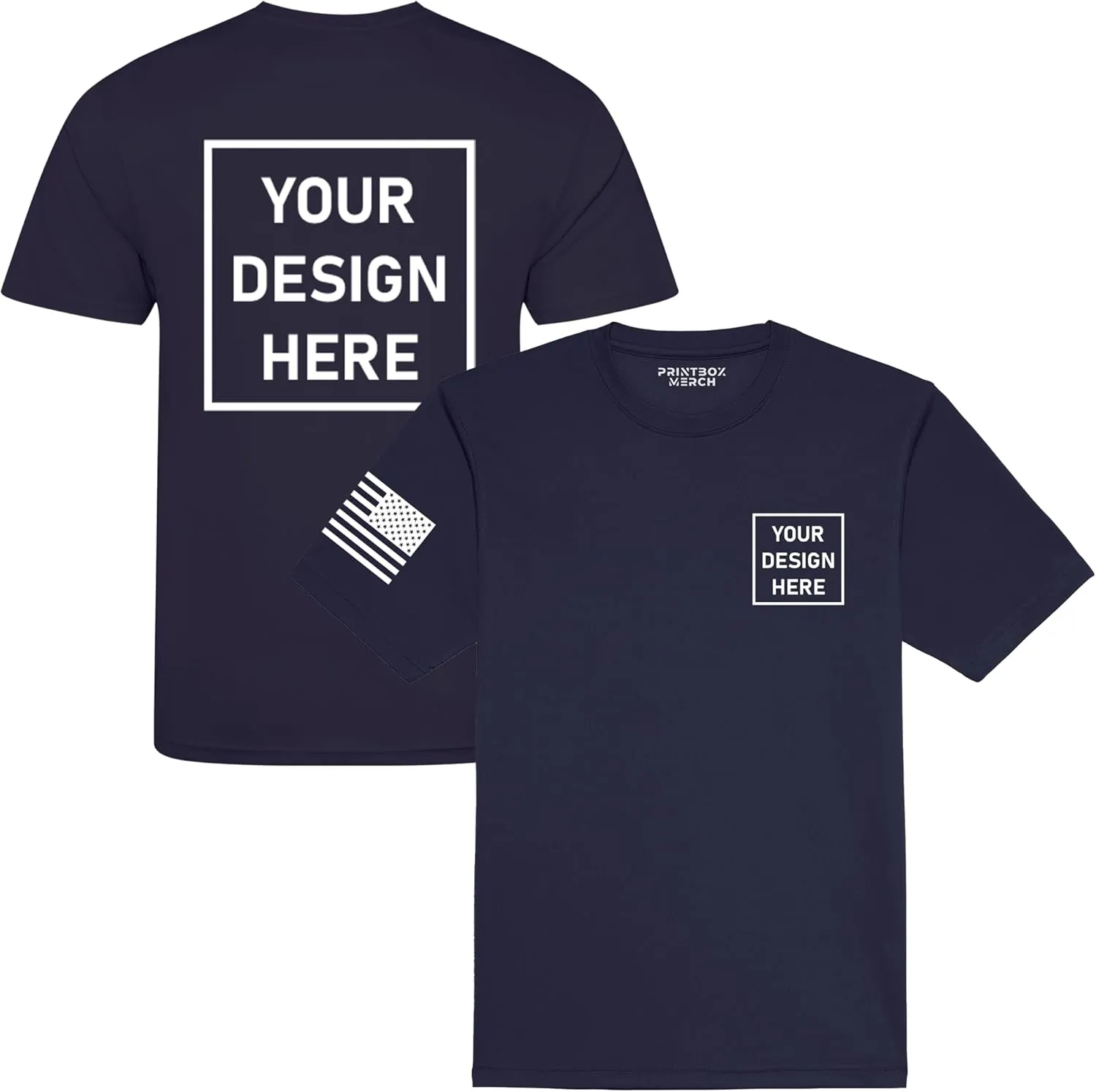 Dry Wicking Custom Shirts for Men, Personalized Shirts, UV Moisture Wicking T-Shirt, Small Business Work Shirts Black
