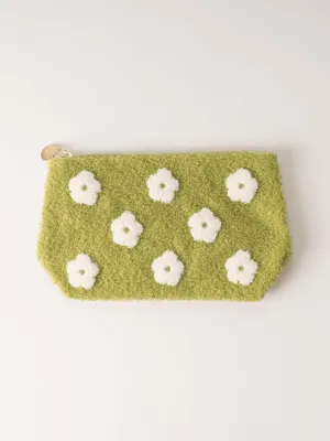 Green Flower Teddy Pouch