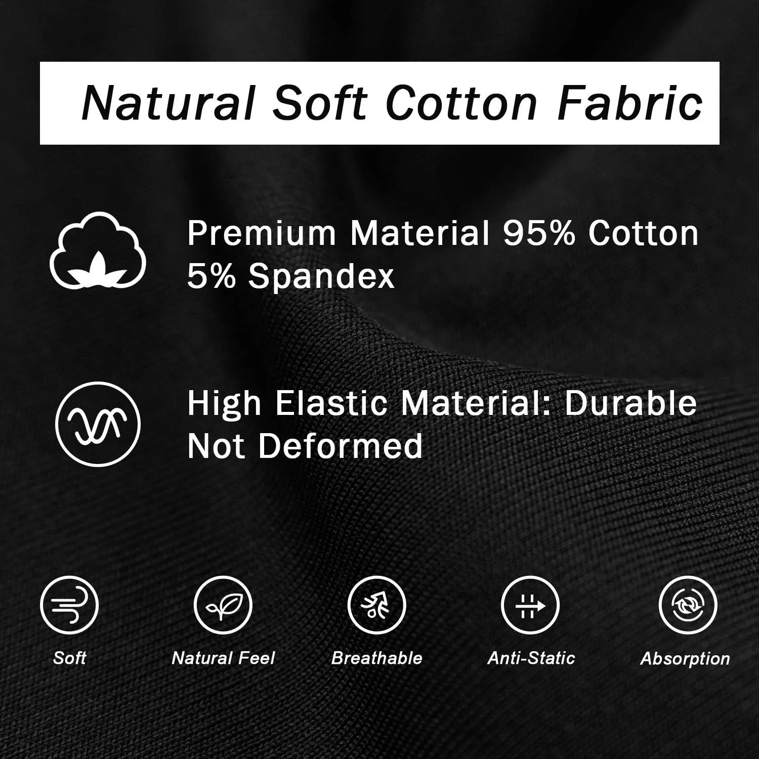Mens Underwear Cotton Boxer Briefs Comfy Breathable 6" Underwear Tagless Wide Waistband Boxer Briefs Multipack