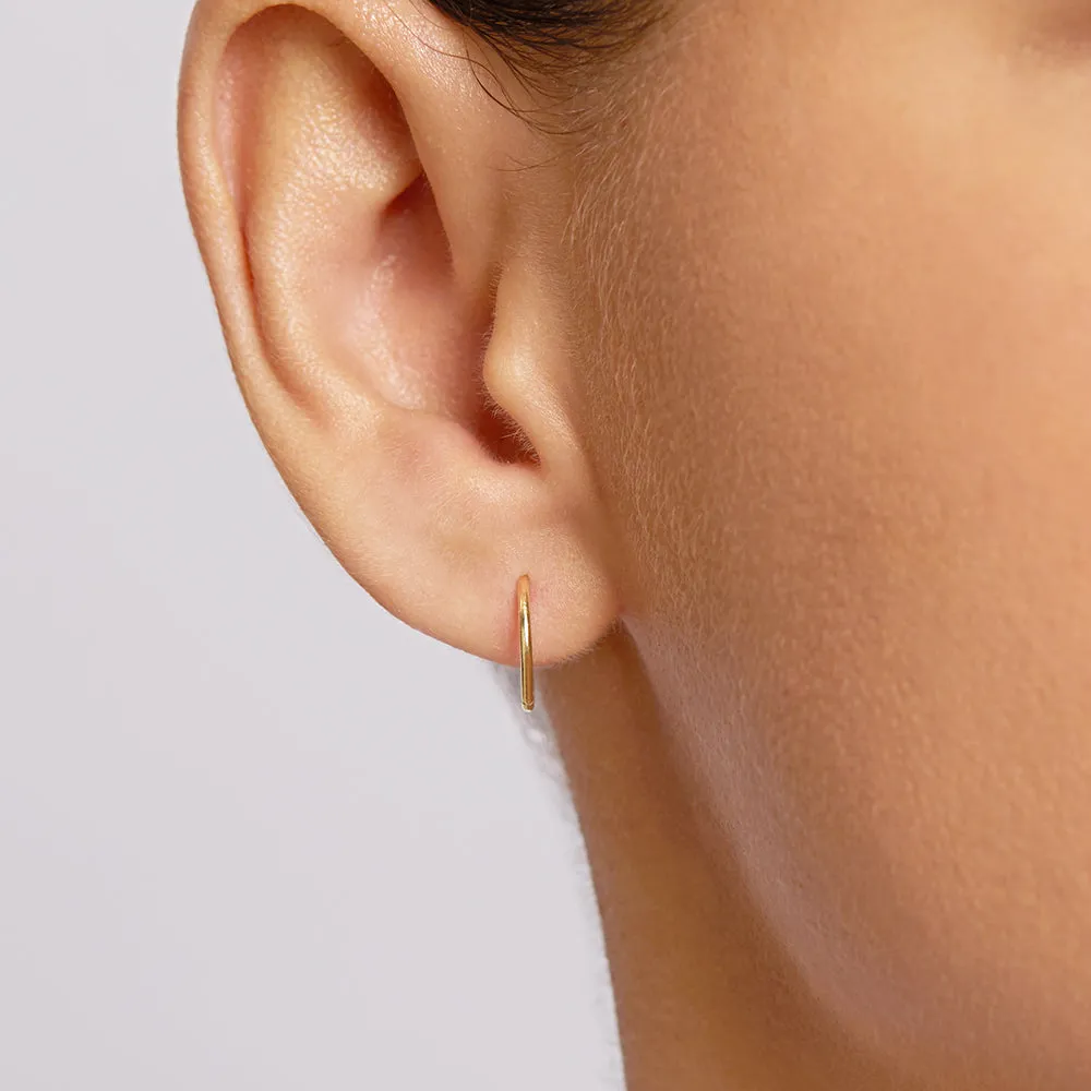 Polished Sleeper Earrings in 10k Gold