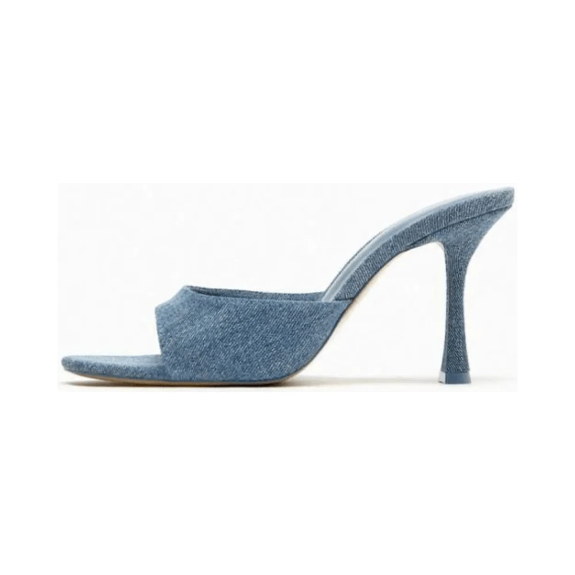 Pre Order:  Denim Open-Toe High Heels Sandals
