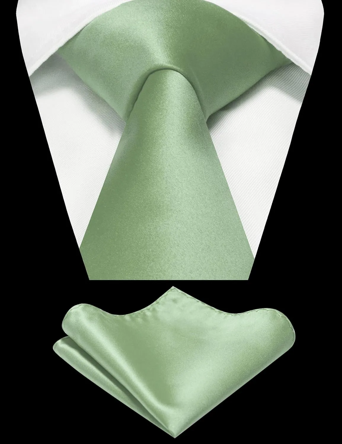 RBOCOTT Solid Color Tie and Pocket Square Set for Men