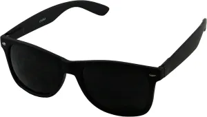 ShadyVEU Super Dark Black Lens Round Sunglasses UV Protection Spring Hinge Soft Matte Frame Fashion Shades