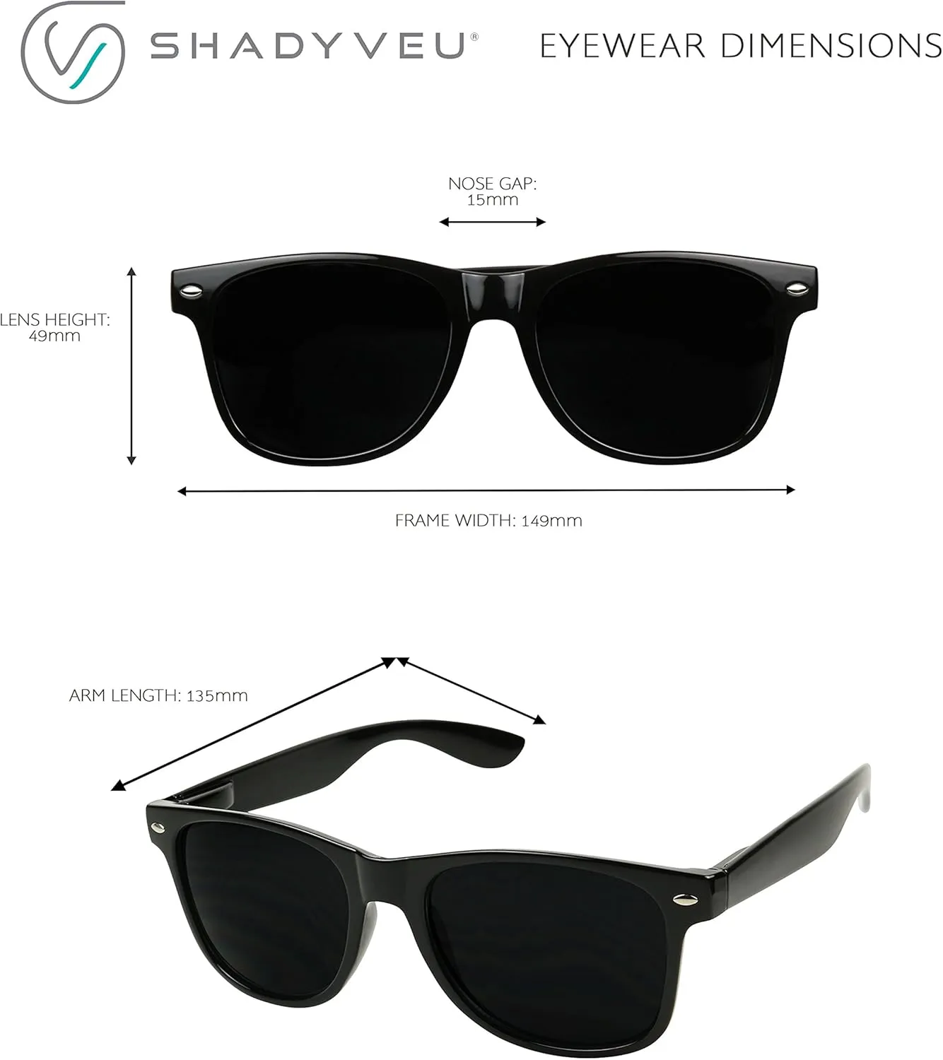 ShadyVEU Super Dark Black Sunglasses UV Protection Lens Spring Hinge 80s Vintage Retro Inspired Shades
