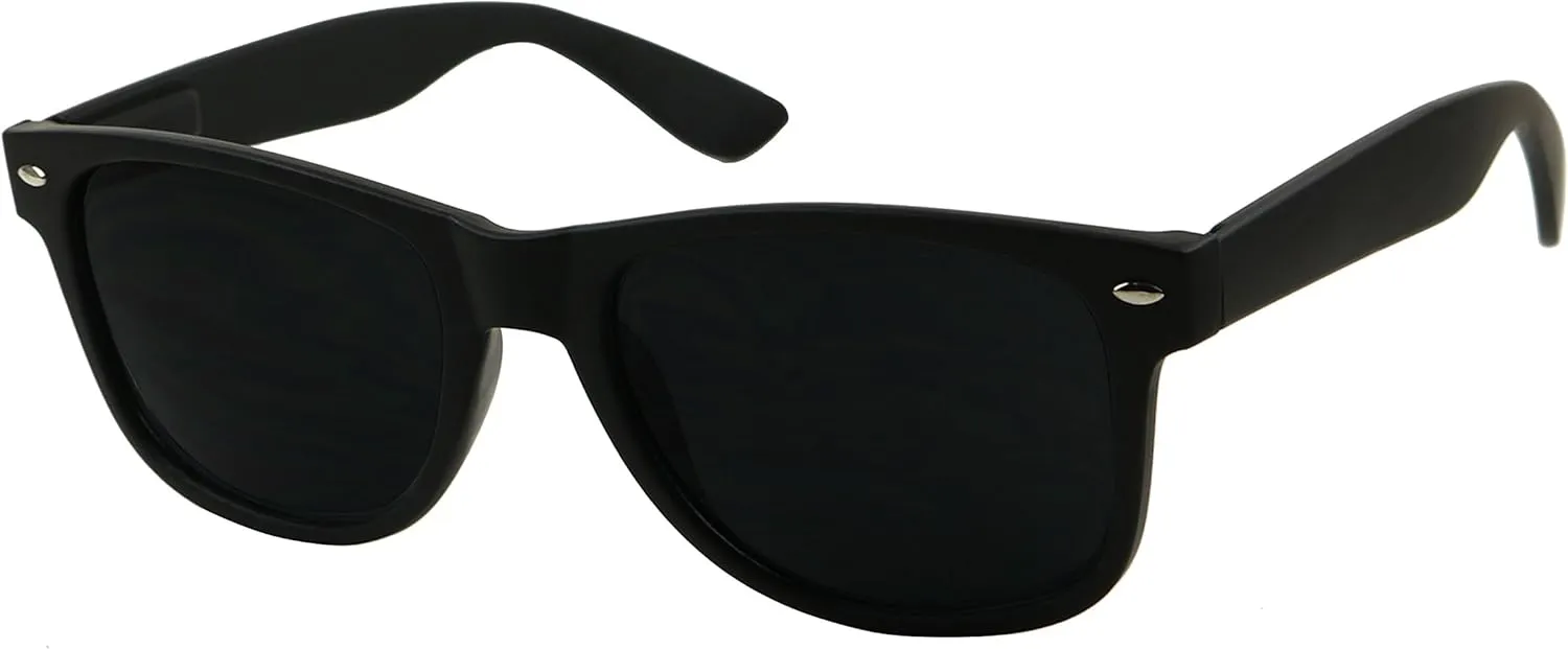 ShadyVEU Super Dark Black Sunglasses UV Protection Lens Spring Hinge 80s Vintage Retro Inspired Shades