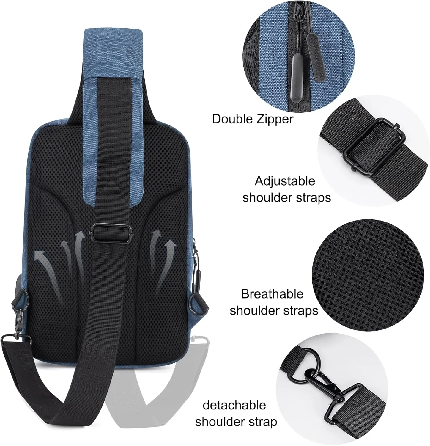 Sling Bag Crossbody Bag Men with USB Charging Port Small Messenger Bag Cross Body Shoulder Bag Sling Backpack Women