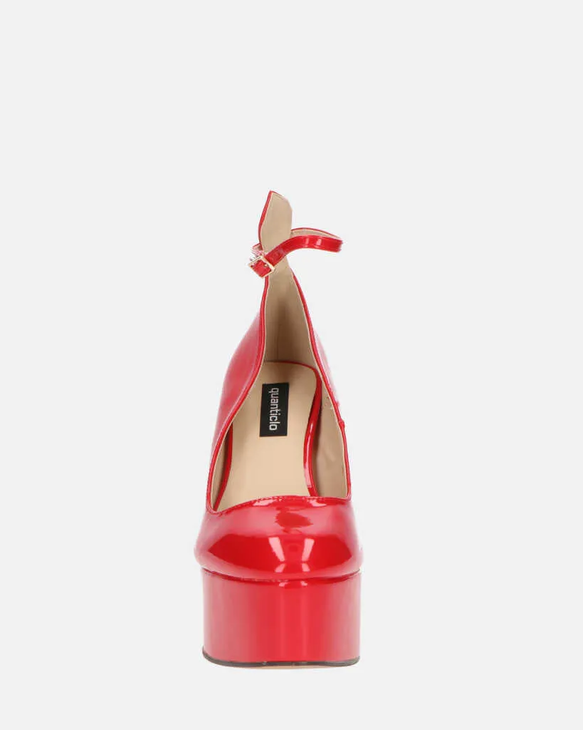 SOLEIL - scarpe con tacco alto in glassy rosso