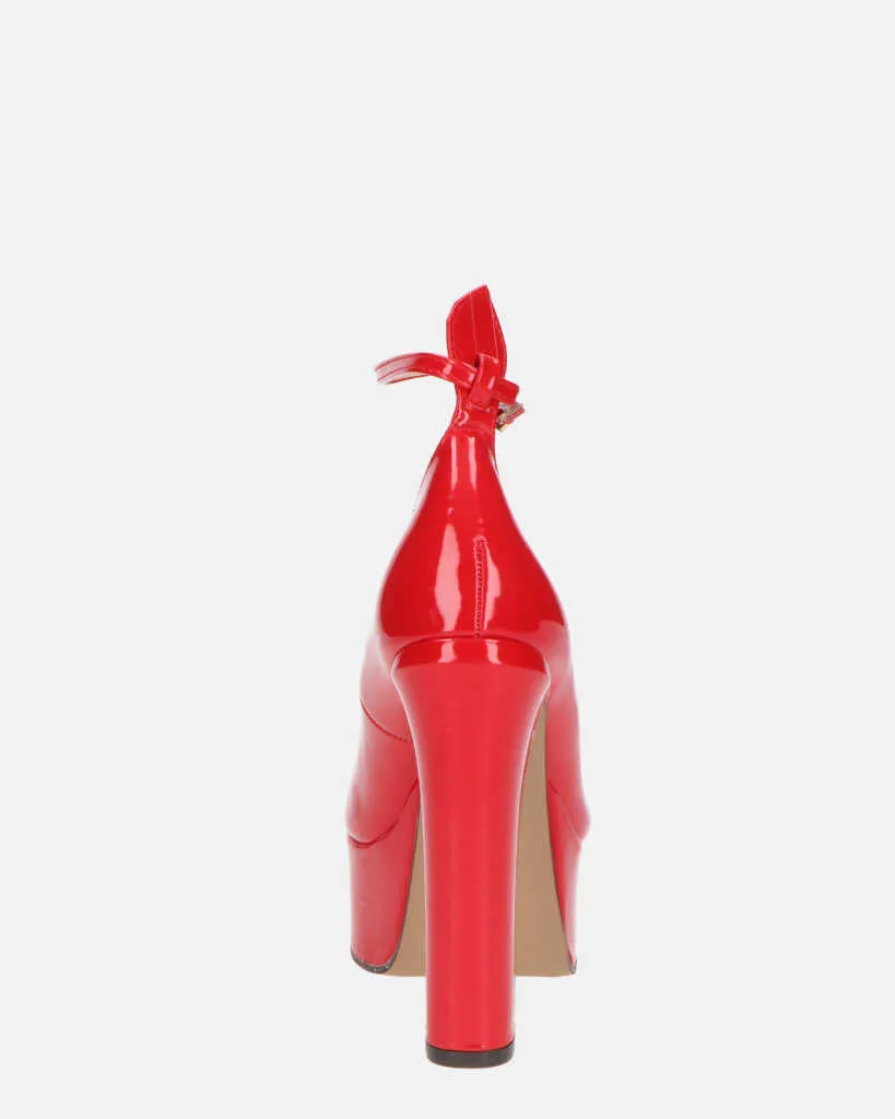 SOLEIL - scarpe con tacco alto in glassy rosso
