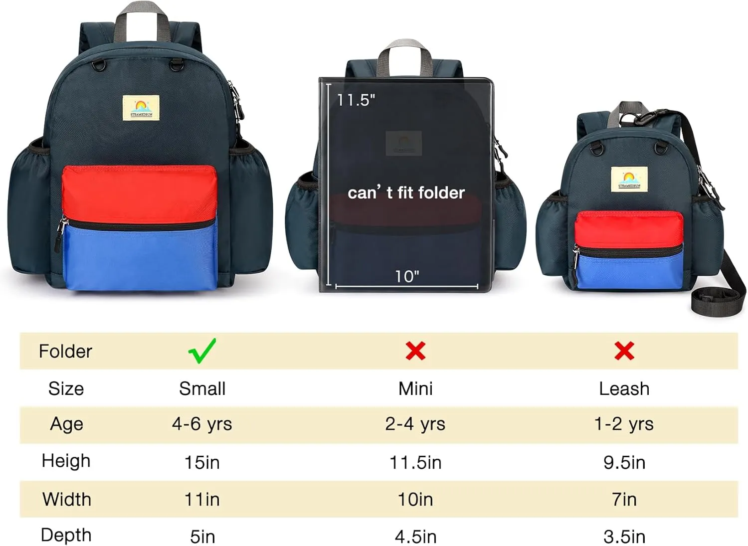 STEAMEDBUN Toddler Backpack for Boys 2-4: Preschool Kindergarten Backpacks - 12 inch Daycare Backpack