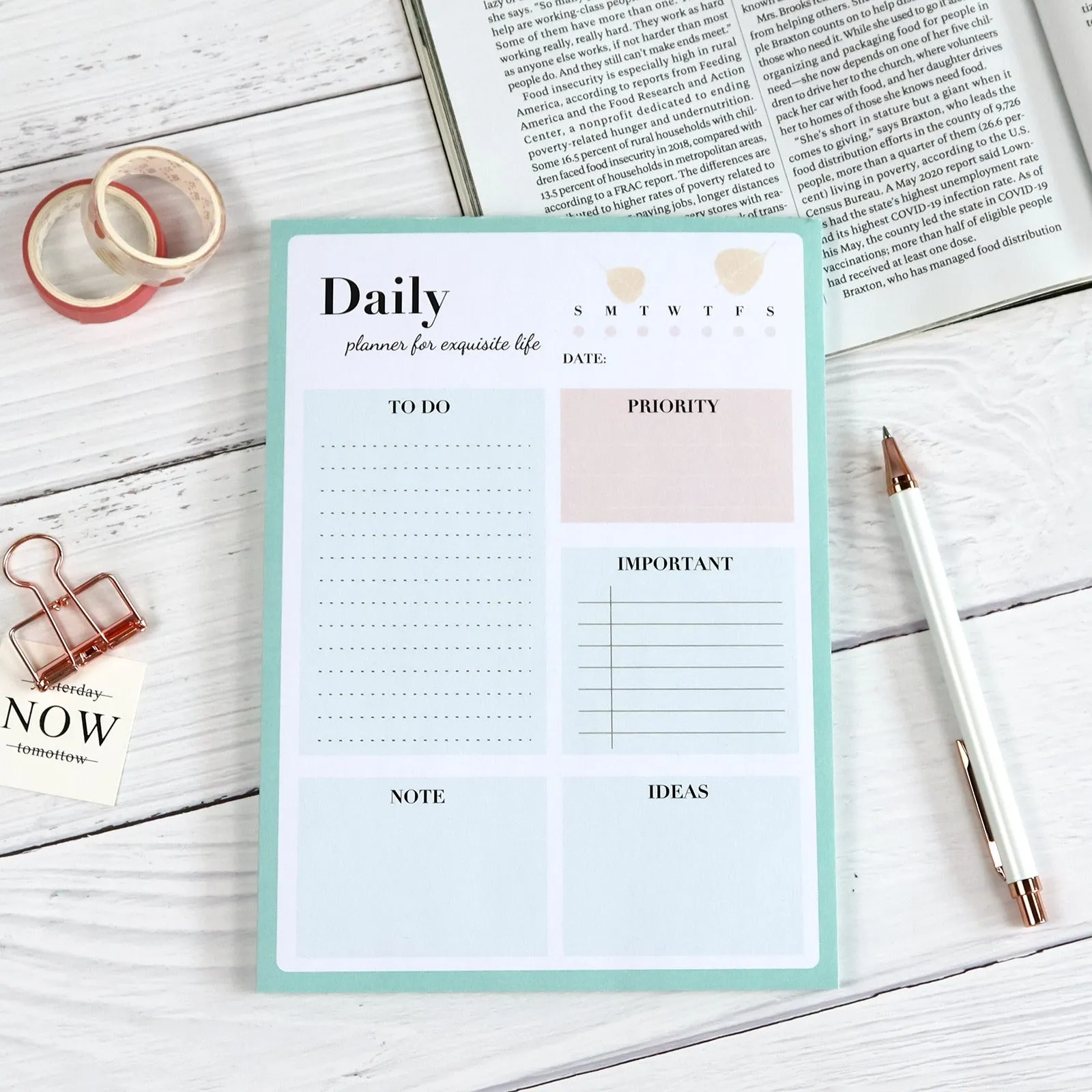 Yearly, Weekly, Daily Planner With Manager Notepad
